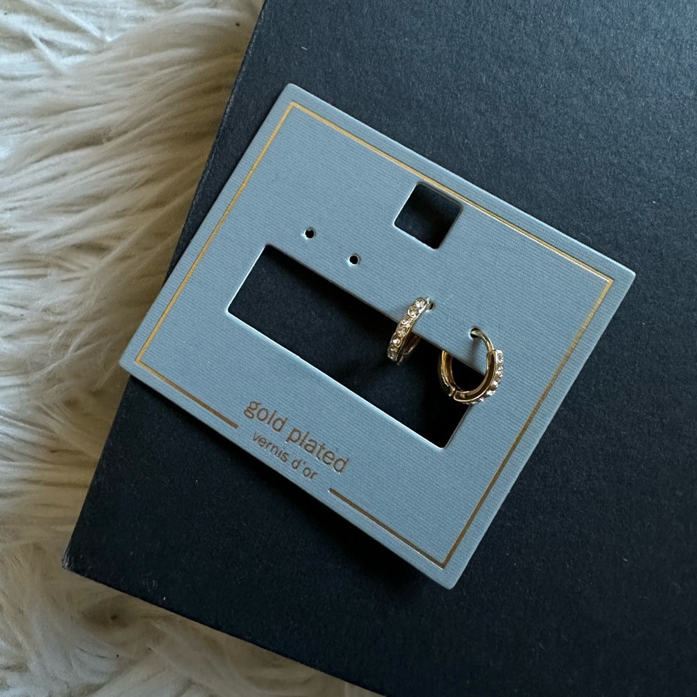 NEW gold-plated huggie hoop earrings